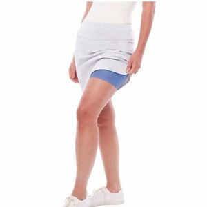 S.C & CO WOMEN'S COMFORT STRETCH TUMMY CONTROL SKORT BLUE STRIPE Size 16 Tennis